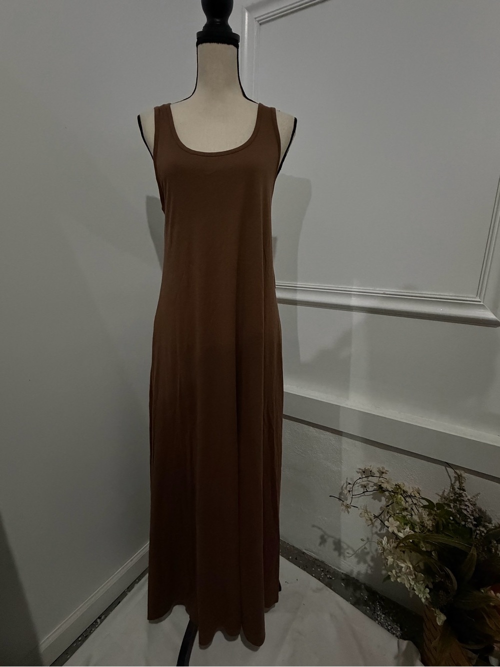 Soft Surroundings Brown Sleeveless Maxi Dress